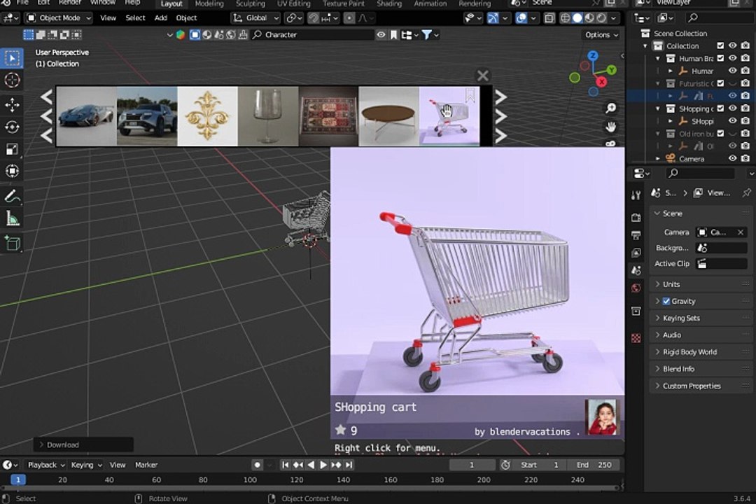 blender shoping by Author blendervacations shopping cart watch 01 info