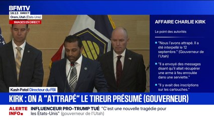 Mort de Charlie Kirk: "Nous remercions le public d'avoir été aussi utile", déclare le directeur du FBI après l'arrestation du suspect