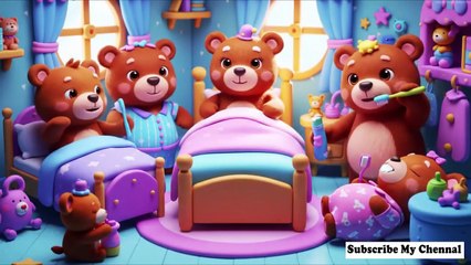 Five Little Bears Jumping on the Bed | Nursery Rhymes for kids