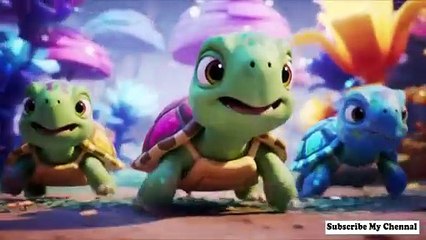 Three Tiny Turtles on a Trip |  Nursery Rhymes for kids