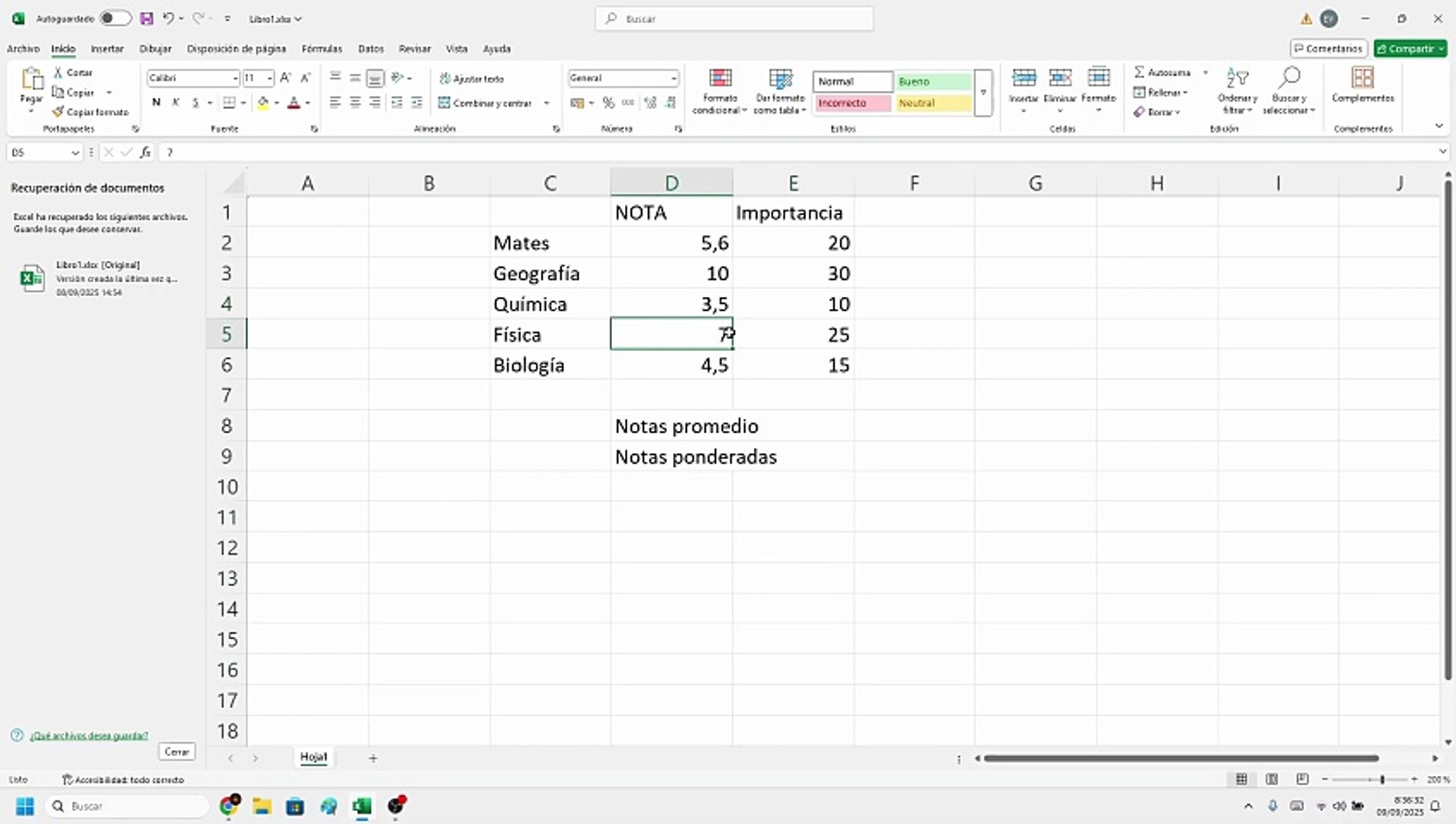 Como Calcular Promedio De Notas Con Diferentes Porcentajes En Excel