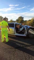 Dos heridos graves en un choque frontal en Fuente Fresno