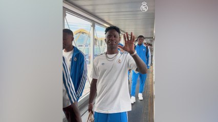Los jugadores del Real Madrid ponen rumbo a Anoeta