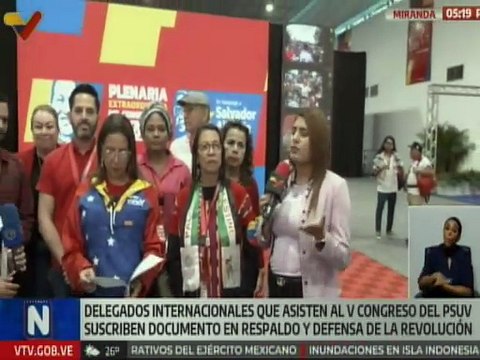 Delegados internacionales suscriben documento en respaldo y defensa a la Revolución Bolivariana