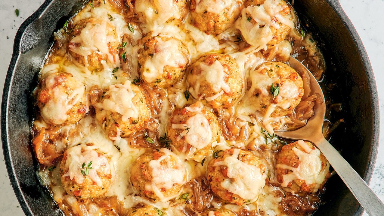 These Chicken Meatballs Have Everything You Love About French Onion Soup