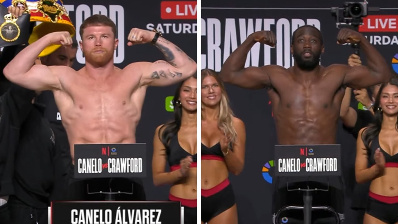 Canelo Álvarez y Terence Crawford suben a la báscula para su pelea en Las Vegas