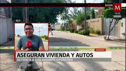 En Coatzacoalcos, autoridades aseguran vivienda con autos robados; hay dos personas detenidas