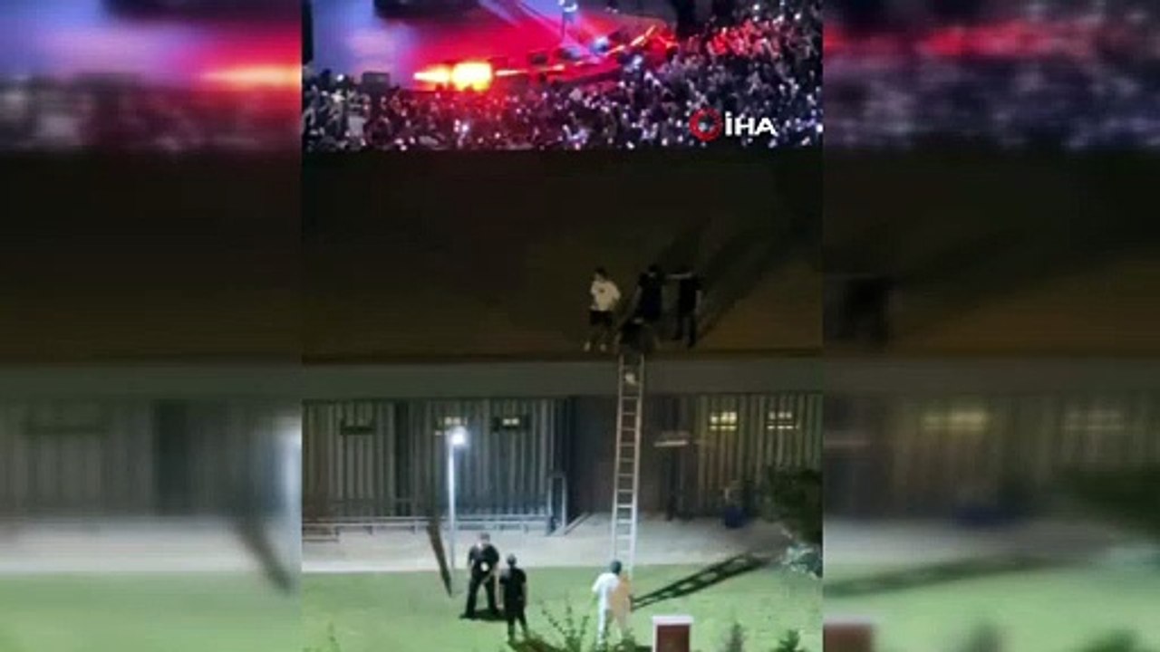 Konseri izlerken çatıdan attılar! Mersin'de korkutan görüntü