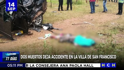 Dos personas murieron en accidente vial en la Villa de San Francisco