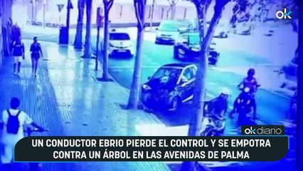 Un conductor ebrio pierde el control y se empotra contra un árbol en las avenidas de Palma
