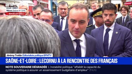 Sébastien Lecornu arrive à Mâcon pour son premier déplacement comme Premier ministre