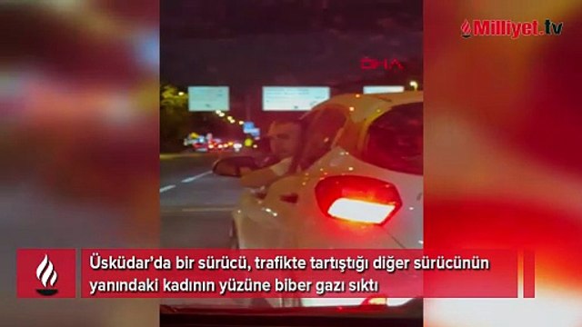 Yol verme kavgasında biber gazı sıktı