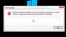 Windows could not configure one or more system components to install windows restart... Solved