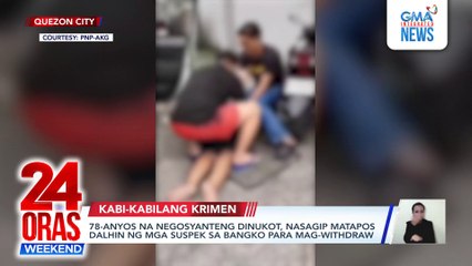 Negosyanteng dinukot, nasagip sa bangko nang ipag-withdraw ng mga suspek | 24 Oras Weekend