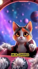 A cat in a spaceship in a space.