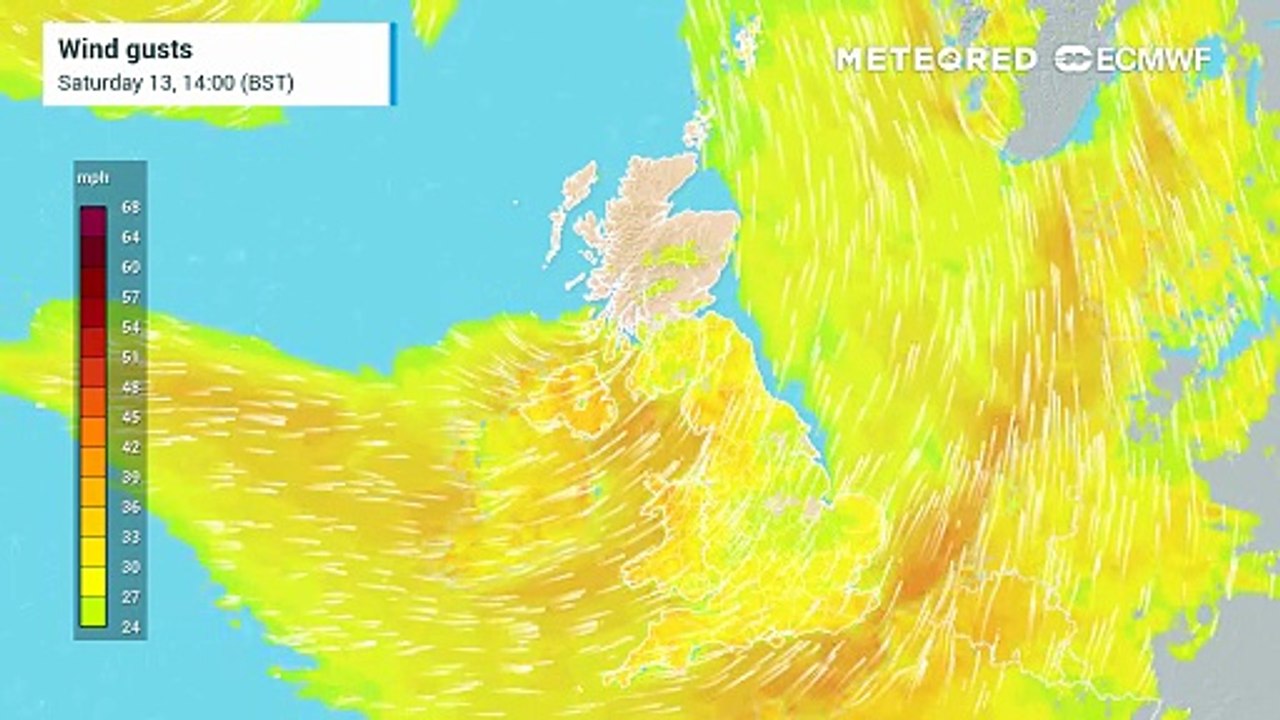 Met Office issues 22-hour weather warning for England and Wales with 70mph gusts this weekend