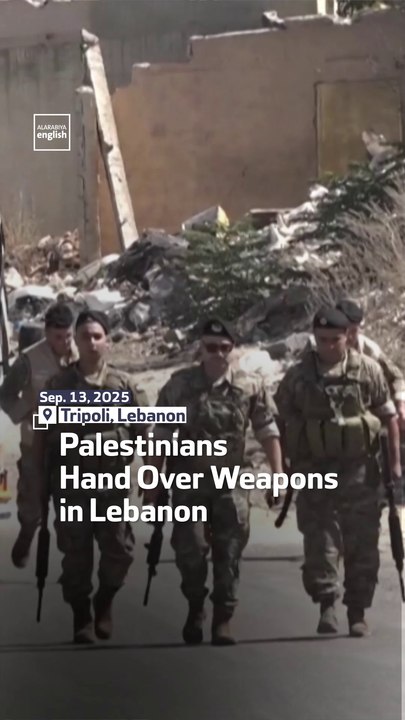 Palestinian Hand Over Weapons In Lebanon