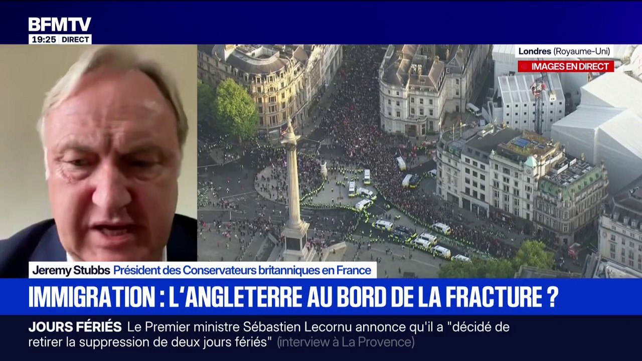 Manifestation anti-immigration à Londres: "Je suis impressionné par cette foule énorme", observe Jeremy Stubbs, président des Conservateurs britanniques en France