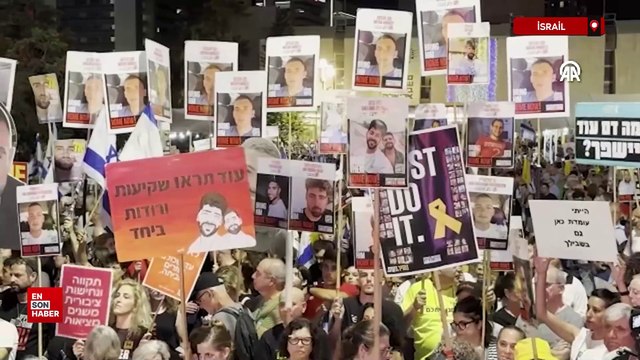 Tel Aviv'de Gazze'deki savaşın sona ermesi talebiyle gösteri düzenlendi