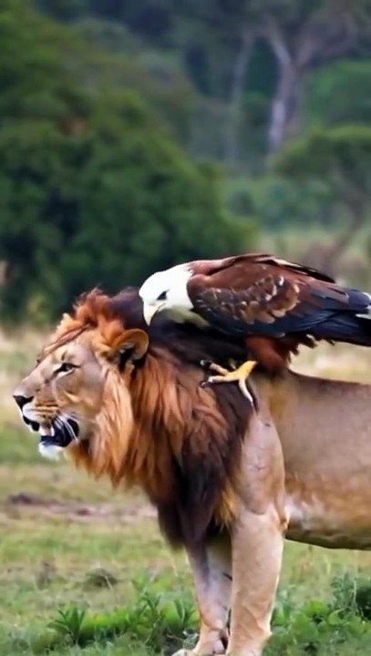 Unlikely Friendship: A Lion and an Eagle