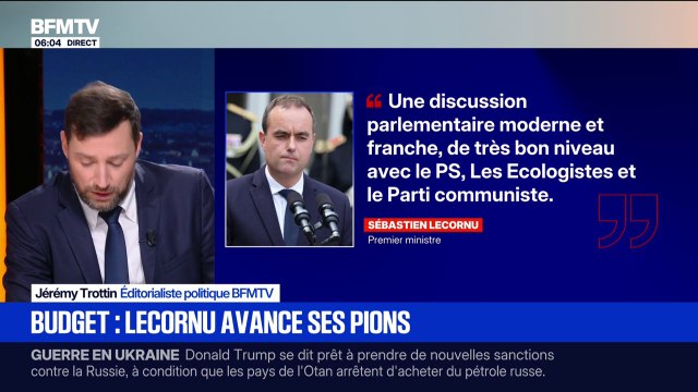 Budget: Sébastien Lecornu souhaite une discussion moderne et franche avec le PS, les Écologistes et le PCF