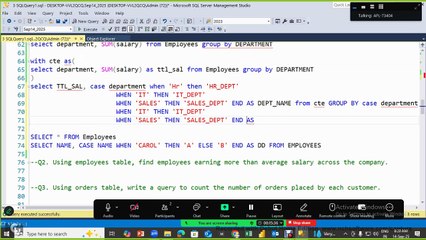 24 Live SQL Practice Session 14 Sep 2025