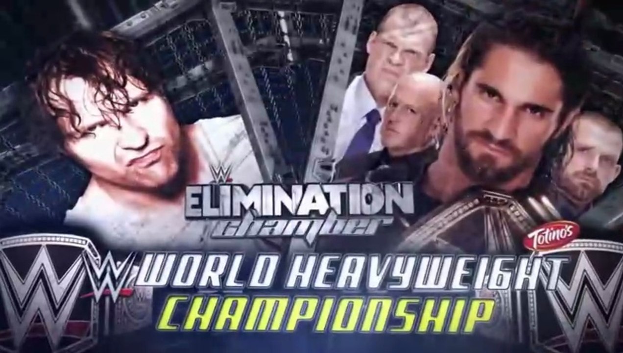 Dean Ambrose vs seth Rollins WWE World Heavyweight Title Match in Elimination Chamber 2015