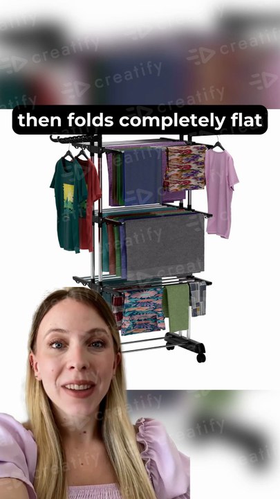 BrandFlex Foldable Cloth Drying Stand 🧺 | 3 Tier Stainless Steel Clothes Dryer with Wheels 🚀