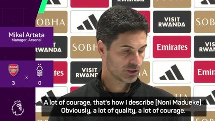 Arteta praises 'courageous' Madueke after Forest win