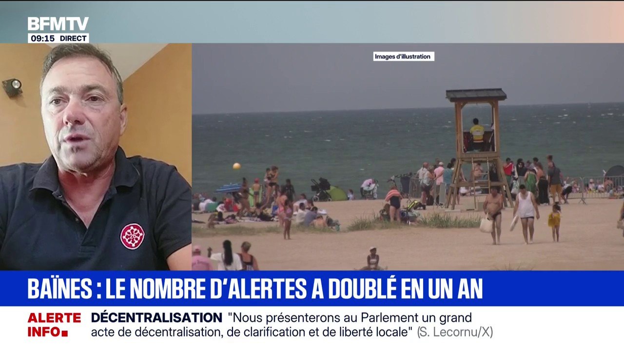 Hausse d'alertes aux baïnes: "Il y a eu des houles au mois d'août qui ont été assez extraordinaires", explique Franck Marleux, nageur-sauveteur CRS