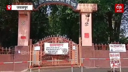 जबलपुर ऑर्डिनेंस फैक्ट्री के पास मंडरा रहा आदमखोर तेंदुआ, पाट बाबा मंदिर के गेट पर लगे चेतावनी पोस्टर