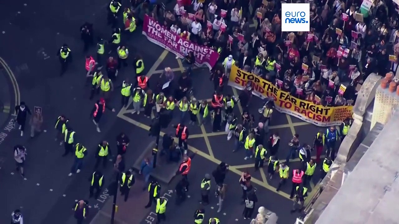 Лондон. Многотысячная манифестация против миграции и столкновения с полицией