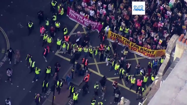 Лондон. Многотысячная манифестация против миграции и столкновения с полицией