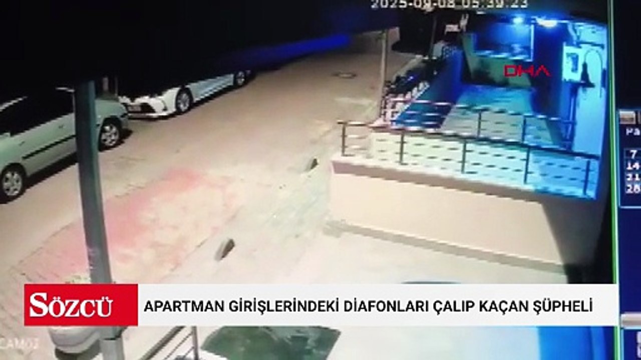Avcılar'da apartman girişlerindeki diafonları çalıp kaçan şüpheli kamerada