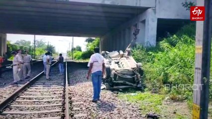 Car Falls From Flyover Onto Railway Tracks In Delhi
