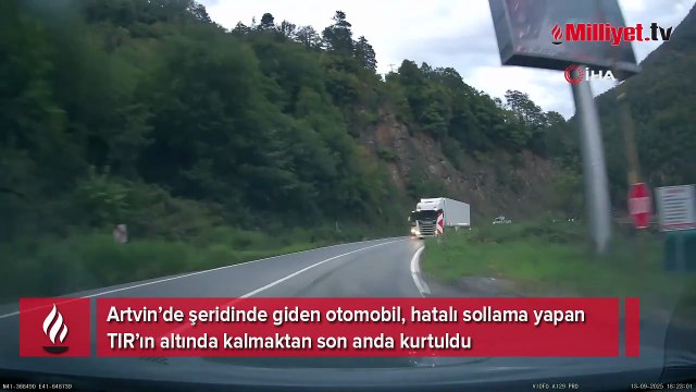 Artvin-Hopa karayolunda facianın eşiğinden dönüldü