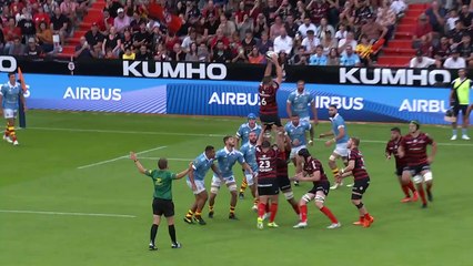 TOP 14 - Essai de Clement VERGE (ST) - Stade Toulousain - USA Perpignan