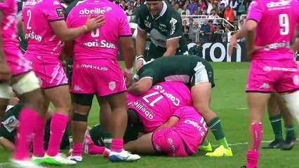 TOP 14 - Essai de Dan ROBSON (SP) - Section Paloise - Stade Français Paris