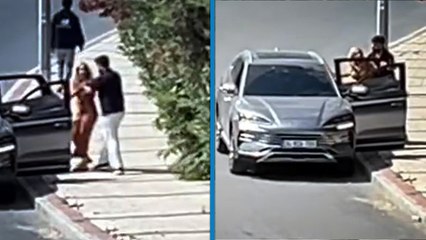 İstanbul'da bir kadının zorla araca bindirildiği anlar cep telefonu ile görüntülendi