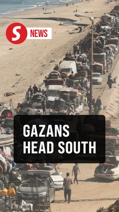 Displaced Palestinians head south as Israeli operation continues in Gaza City
