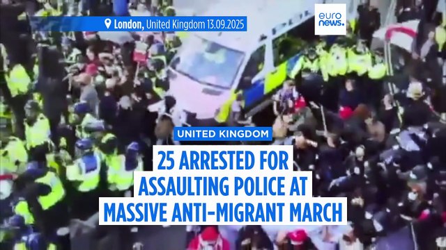 25 arrested for assaulting police at London march organised by far-right activist Tommy Robinson
