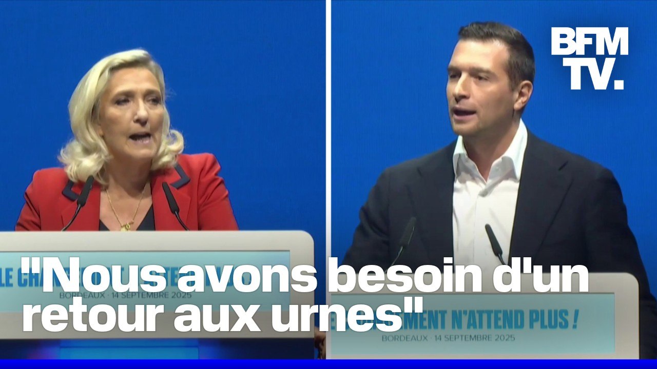 Les discours en intégralité de Marine Le Pen et de Jordan Bardella à Bordeaux