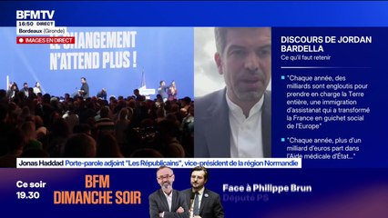 Discours de rentrée du RN: pour Jonas Haddad, porte-parole adjoint LR, "Jordan Bardella ne vit pas dans la réalité du timing actuel"