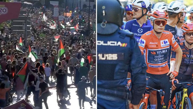 La Vuelta 2025 - La manifestation pro-Palestine arrête La Vuelta, pas de 21e étape, pas de cérémonie du podium final à Madrid !