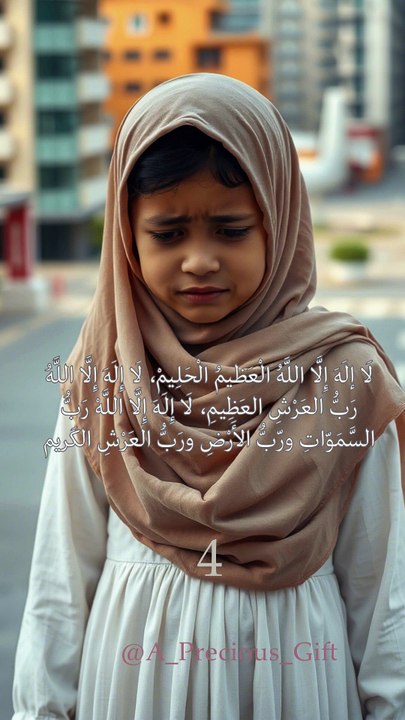 لَا إلَهَ إِلَّا اللَّهُ الْعَظـيمُ الْحَلِـيمْ، لَا إِلَهَ إِلَّا اللَّهُ رَبُّ العَـرْشِ العَظِيـم