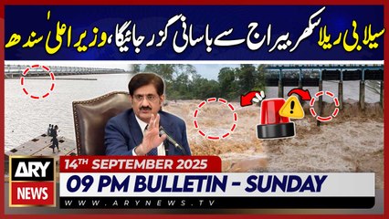 CM Sindh Murad Ali's Huge Statement || ARY News 9 PM News Bulletin | 14th Sep 2025