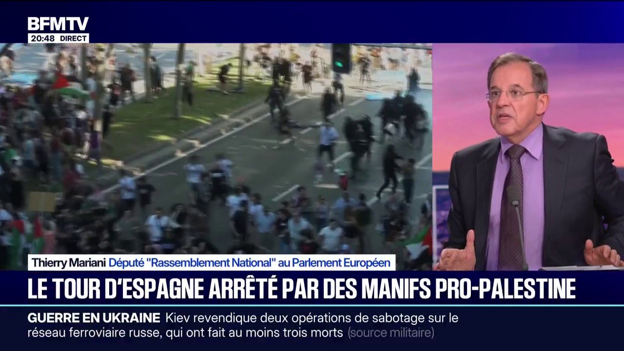 Tour d'Espagne arrêté par des manifestations pro-Palestine: "Arrêtons de mélanger le sport et la politique", fustige Thierry Mariani, député RN