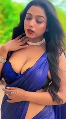 TANVI BUSTY JUICY NAVEL VIEW IN BRA BLOUSE SAREE TEMPTING (480p)