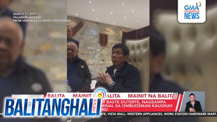 Davao City acting Mayor Baste Duterte, nagsampa ng mga reklamong kriminal sa Ombudsman kaugnay sa pagkaaresto kay FPRRD | Balitanghali