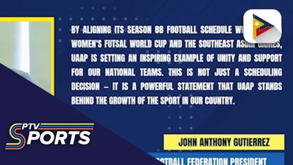 Philippine Football Federation, pinasalamatan ang UAAP dahil sa kanilang suporta